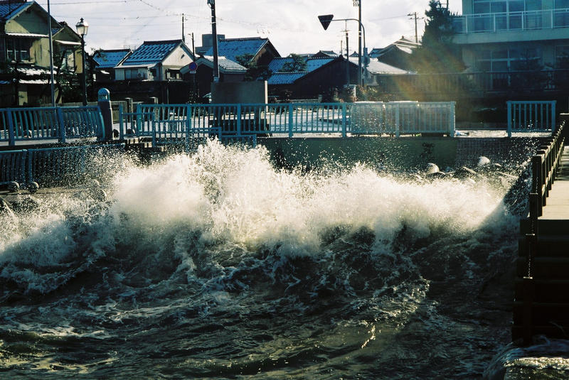 Waves close to street